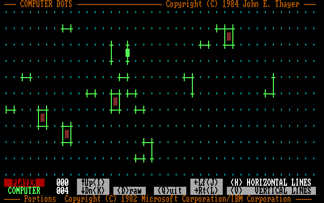 Computer Dots IBM PC/Compatibles Screenshot: Some squares have been completed.
