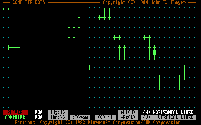 Computer Dots IBM PC/Compatibles Screenshot: Gameplay; drawing some lines.
