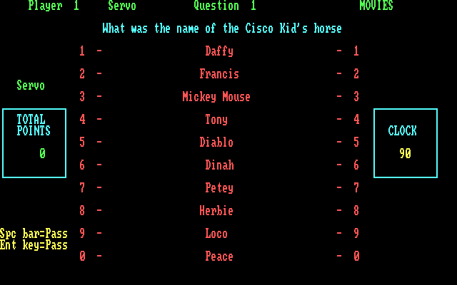 Computer Trivia IBM PC/Compatibles Screenshot: Quick, what's the answer to the question?