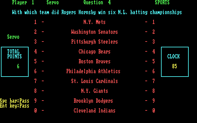 Computer Trivia IBM PC/Compatibles Screenshot: Another question; know the answer?