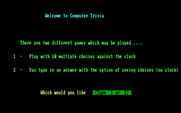 Computer Trivia for IBM PC/Compatibles - What type of game would you like to play?