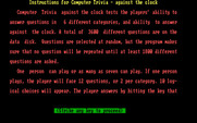 Computer Trivia for IBM PC/Compatibles - One of several game instruction screens.