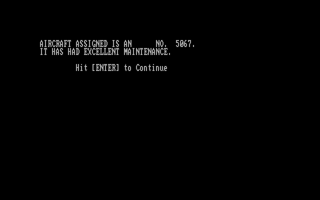 Jet Pilot IBM PC/Compatibles Screenshot: About your aircraft.