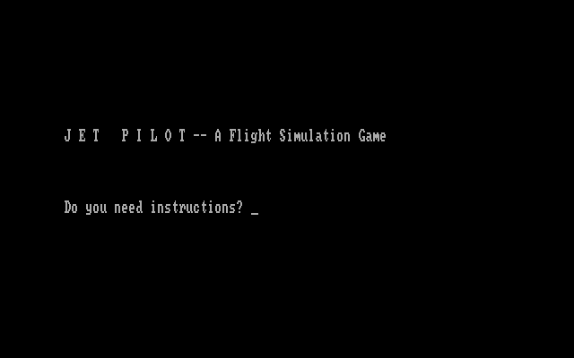 Jet Pilot IBM PC/Compatibles Screenshot: Title screen.