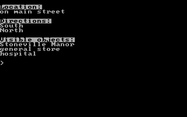 Stoneville Manor IBM PC/Compatibles Screenshot: The game begins here.