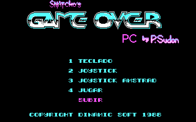 Game Over IBM PC/Compatibles Screenshot: Title screen.