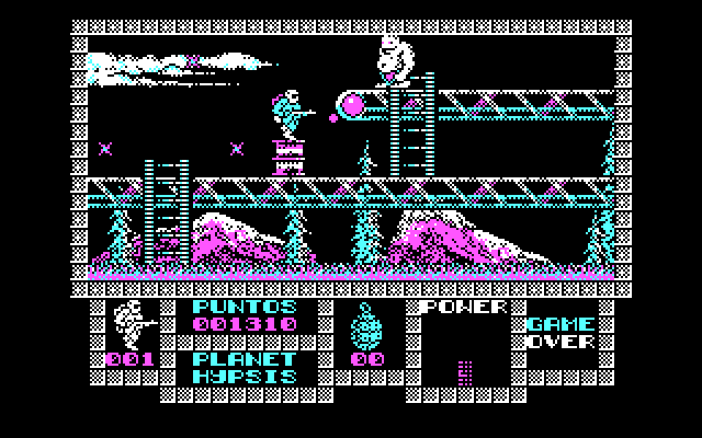 Game Over IBM PC/Compatibles Screenshot: Which platform should I be on? Starting to look like a maze...