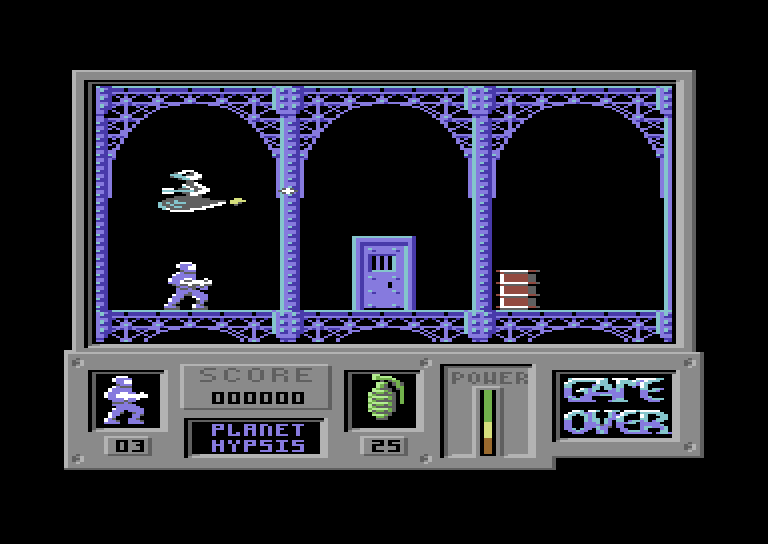 Game Over Commodore 64 Screenshot: Game start.