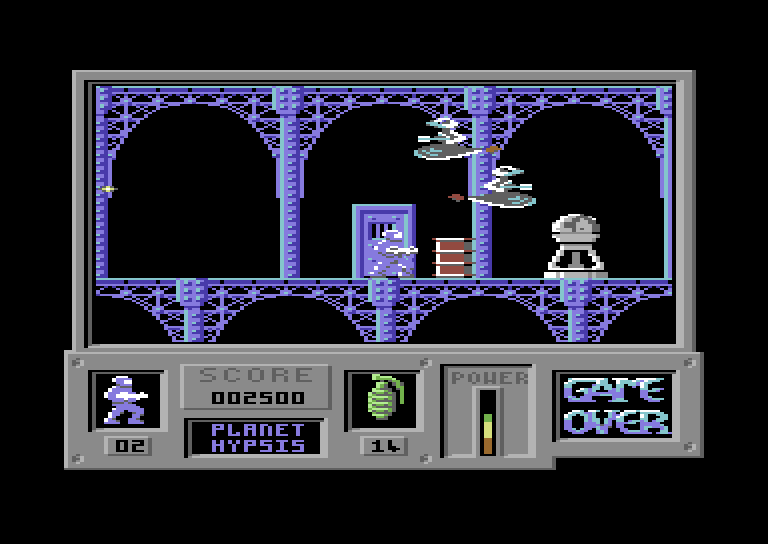 Game Over Commodore 64 Screenshot: Multiple enemies attack!