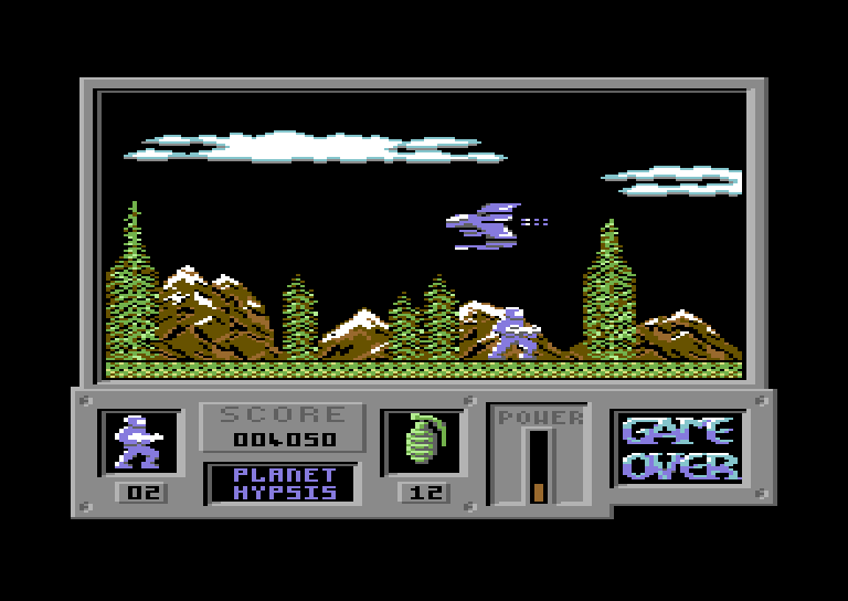 Game Over Commodore 64 Screenshot: Incoming enemy ship!