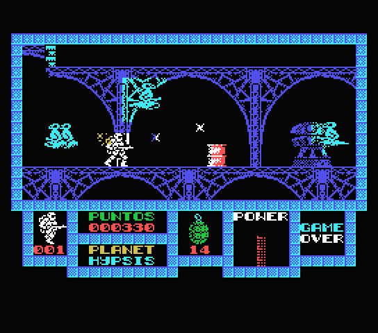 Game Over MSX Screenshot: Blasting numerous enemies here...