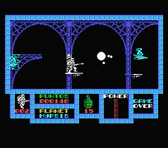 Game Over MSX Screenshot: Don't fall off the platforms on this screen!