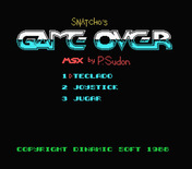 Game Over for MSX - Title screen and main menu.