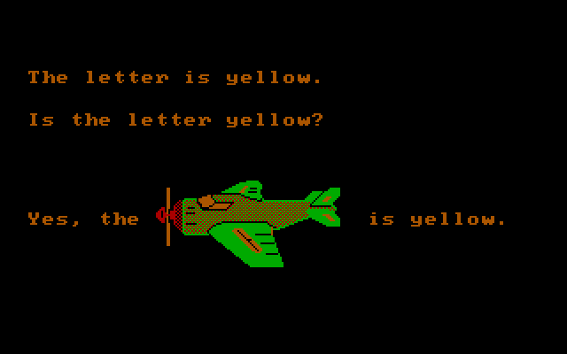 Pictionary IBM PC/Compatibles Screenshot: Cycle through the pictures until you find one that completes the sentence.