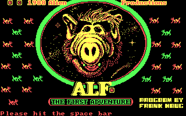 ALF: The First Adventure IBM PC/Compatibles Screenshot: Title screen.