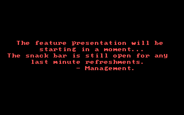 ALF: The First Adventure IBM PC/Compatibles Screenshot: The feature presentation will begin shortly...