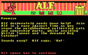 ALF: The First Adventure for IBM PC/Compatibles - One of many game instruction screens.