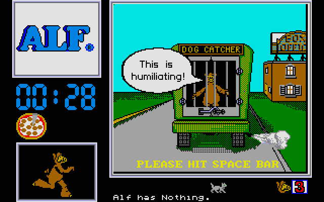 ALF: The First Adventure Atari ST Screenshot: Caught by the dog catcher!