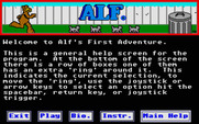 ALF: The First Adventure for Atari ST - The main menu.