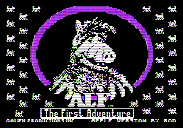 ALF: The First Adventure Apple II Screenshot: Title screen.