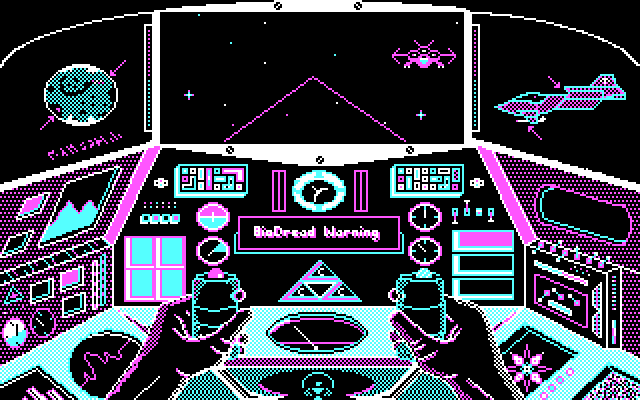 Captain Power and the Soldiers of the Future IBM PC/Compatibles Screenshot: Firing on an opponent...