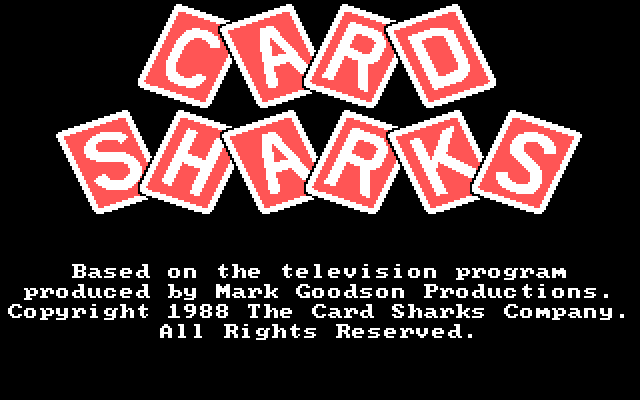 Card Sharks IBM PC/Compatibles Screenshot: Title screen.