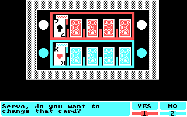 Card Sharks IBM PC/Compatibles Screenshot: Change the first card?
