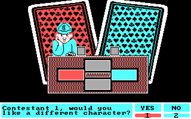 Card Sharks IBM PC/Compatibles Screenshot: Setting up players for a new game.