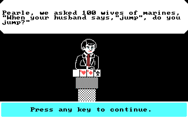 Card Sharks IBM PC/Compatibles Screenshot: Next question...