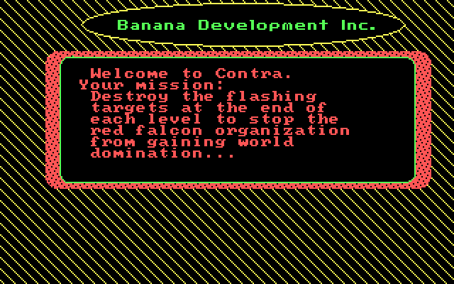 Contra IBM PC/Compatibles Screenshot: Welcome to Contra!