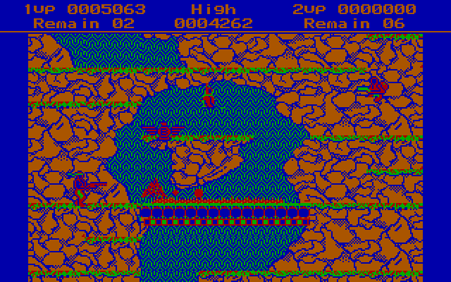 Contra IBM PC/Compatibles Screenshot: Grab that bonus power-up if you can!