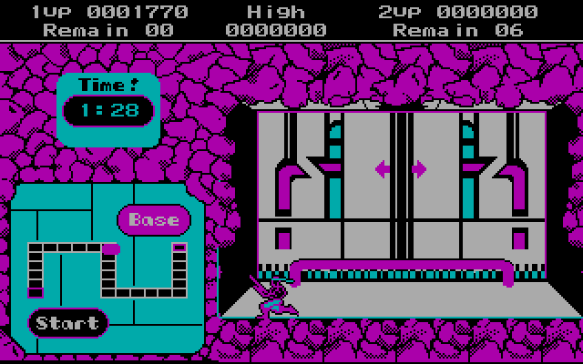 Contra IBM PC/Compatibles Screenshot: Running off to the next section of the maze...