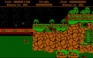 Contra for IBM PC/Compatibles - Ducking to avoid enemy fire.
