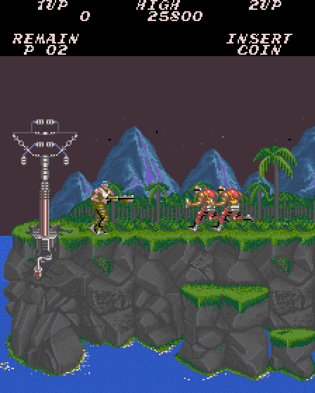 Contra Arcade Screenshot: Game start.