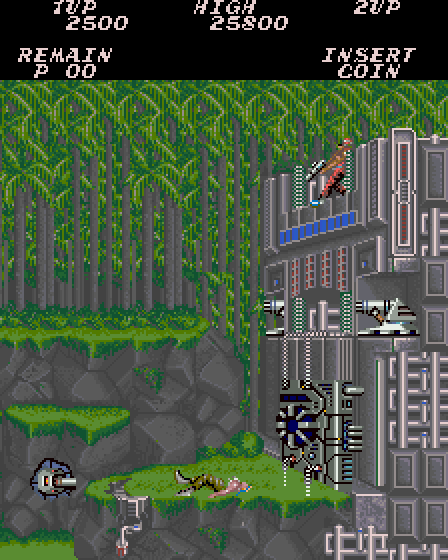 Contra Arcade Screenshot: Killed while trying to enter this fortress...