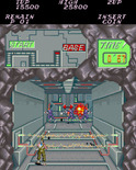 Contra for Arcade - The game switches perspectives when inside a fortress.