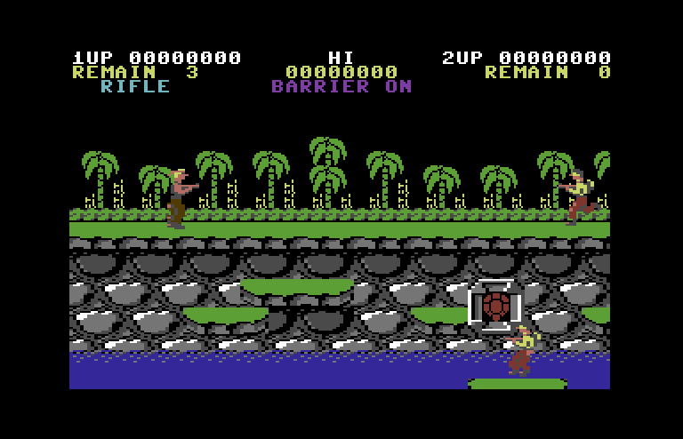 Contra Commodore 64 Screenshot: Game start.