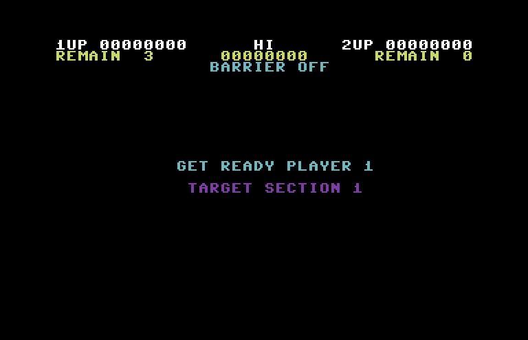 Contra Commodore 64 Screenshot: Get ready for target section 1!