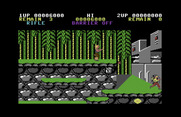 Contra for Commodore 64 - The end of the first area.