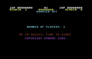 Contra for Commodore 64 - Main menu.