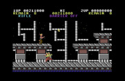Contra for Commodore 64 - Lots of platforms, and lots of dangers!