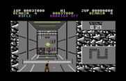 Contra for Commodore 64 - You can't proceed until the force field is destroyed...