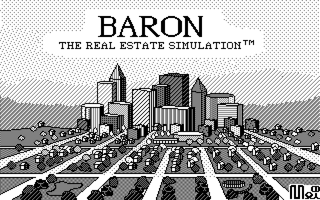Baron: The Real Estate Simulation IBM PC/Compatibles Screenshot: Title screen.