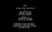 Baron: The Real Estate Simulation for IBM PC/Compatibles - Start a new game, or continue an old one?