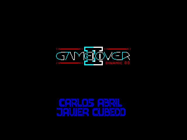 Game Over II ZX Spectrum Screenshot: Title screen (re-release).
