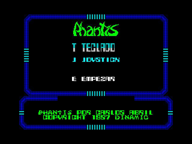 Game Over II ZX Spectrum Screenshot: The main menu.