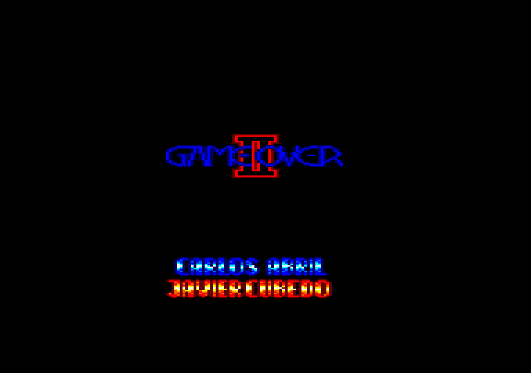 Game Over II Amstrad CPC Screenshot: Title screen (re-release).