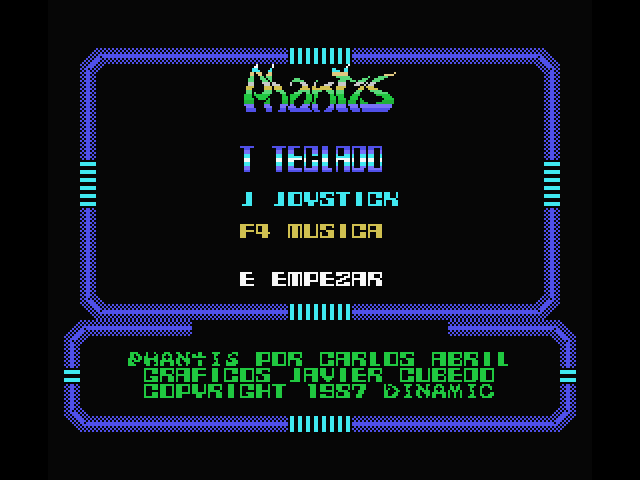 Game Over II MSX Screenshot: Main menu.