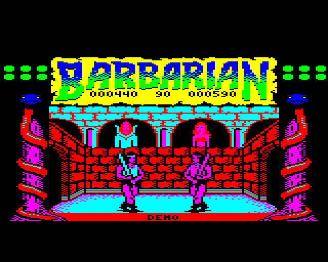 Death Sword BBC Micro Screenshot: Game demo.