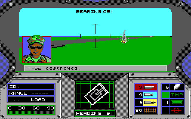 Abrams Battle Tank IBM PC/Compatibles Screenshot: Enemy tank destroyed!
